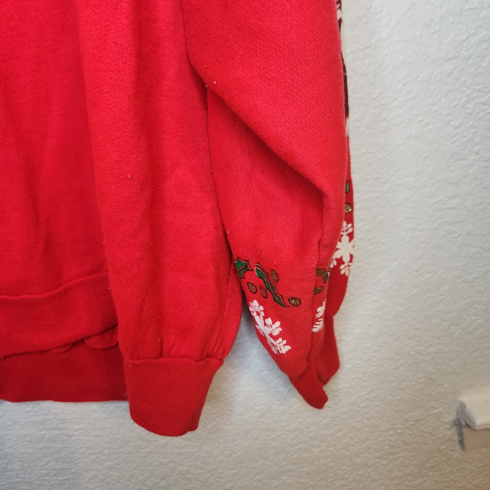 Vintage 1990 Nut Cracker Kitten Sweater Christmas Red Holiday Sweatshirts 42 - Picture 13 of 15